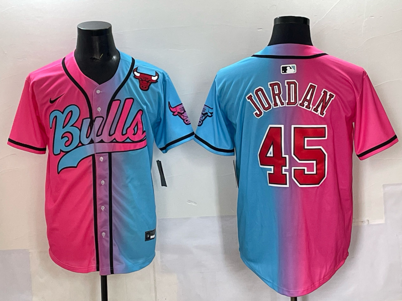 Men Chicago Bulls Nike #45 Jordan Blue pink NBA 2025 Jersey style 004->chicago bulls->NBA Jersey